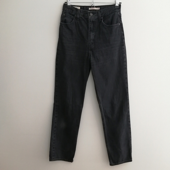 Levi's 70s High Slim Straight Jeans Premium Denim Trainwreck Black 26 - Picture 2 of 15